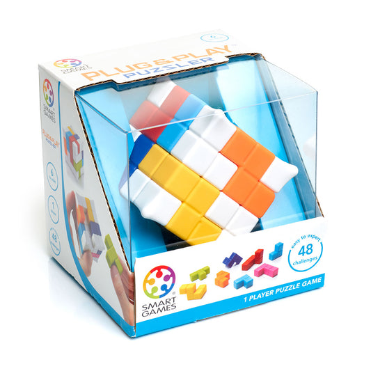 Smart Games - Plug & Play Puzzler, joc de logica cu 48 de provocari, 6+ ani, editie internationala