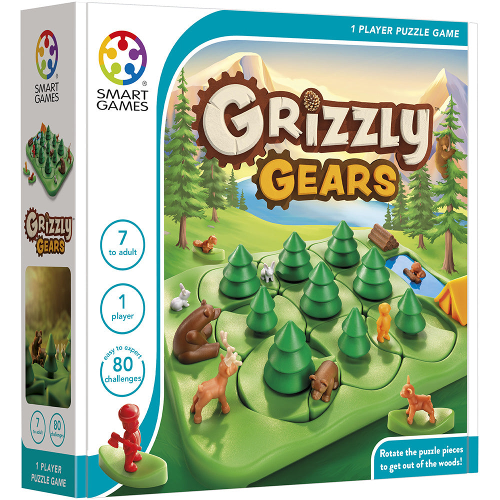 Smart Games - Grizzly Gears, joc de logica cu 80 de provocari, 7+ ani, editie internationala