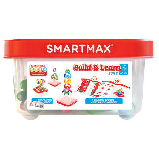 Joc magnetic Smart Max, Build & Learn, Construieste si invata, 100 piese