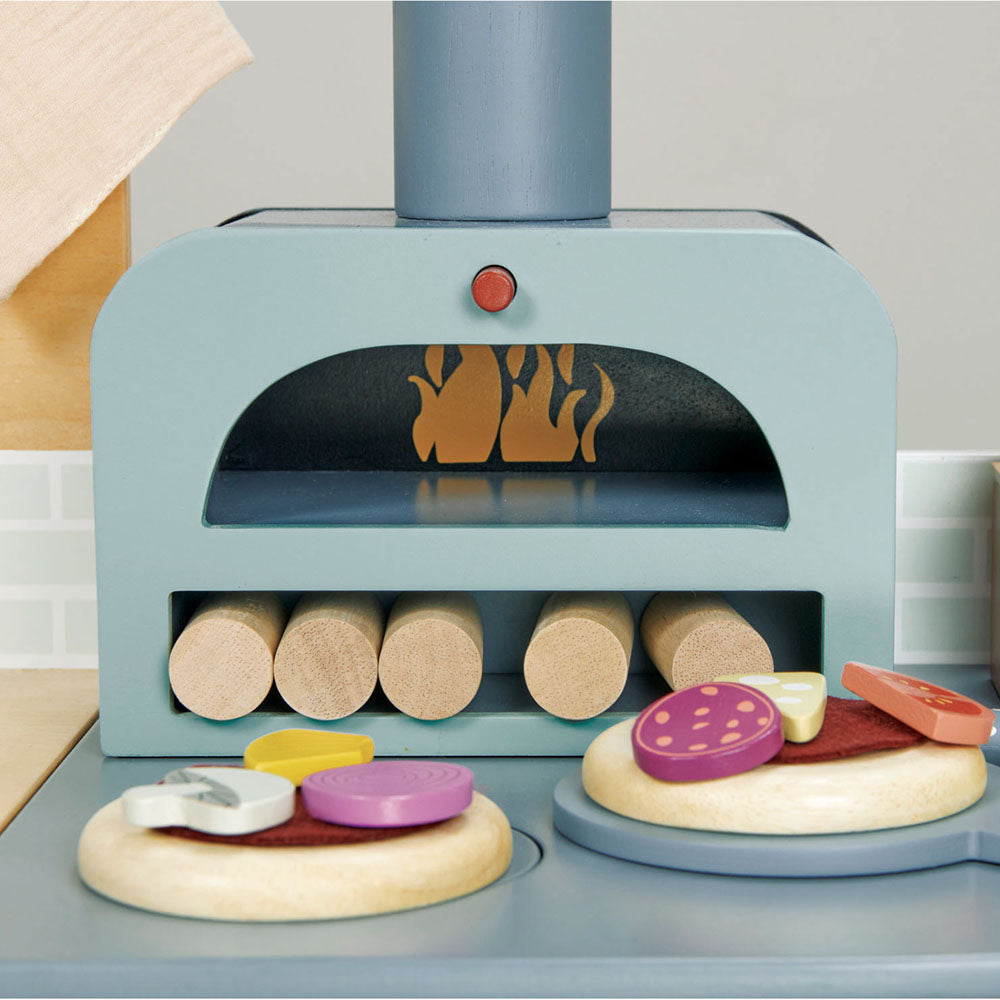 Imagine Bucatarie cu cuptor pentru pizza, din lemn premium - La Fiamma Grand Kitchen - TL8207