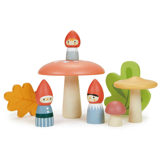 Imagine Familia gnomilor din padure, din lemn premium - Woodland Gnome Family - TL8388