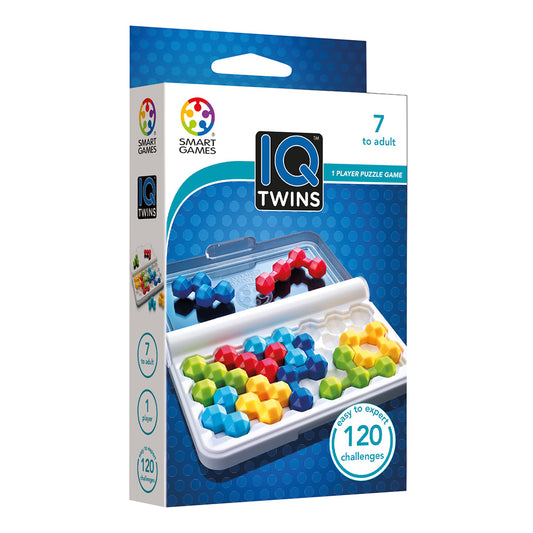 Smart Games - IQ Twins, joc de logica cu 120 de provocari, 7+ ani, editie internationala