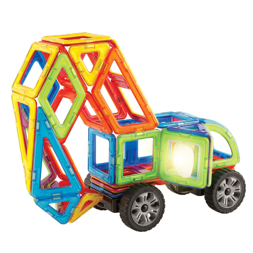 Joc magnetic de constructie Magformers Dynamic Flash Set - Lumini de Blit, 54 piese