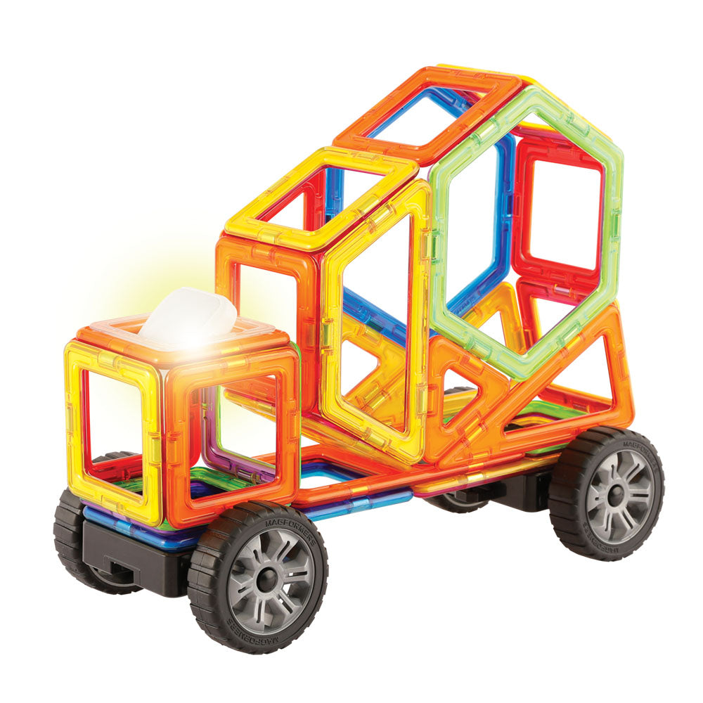 Joc magnetic de constructie Magformers Dynamic Flash Set - Lumini de Blit, 54 piese