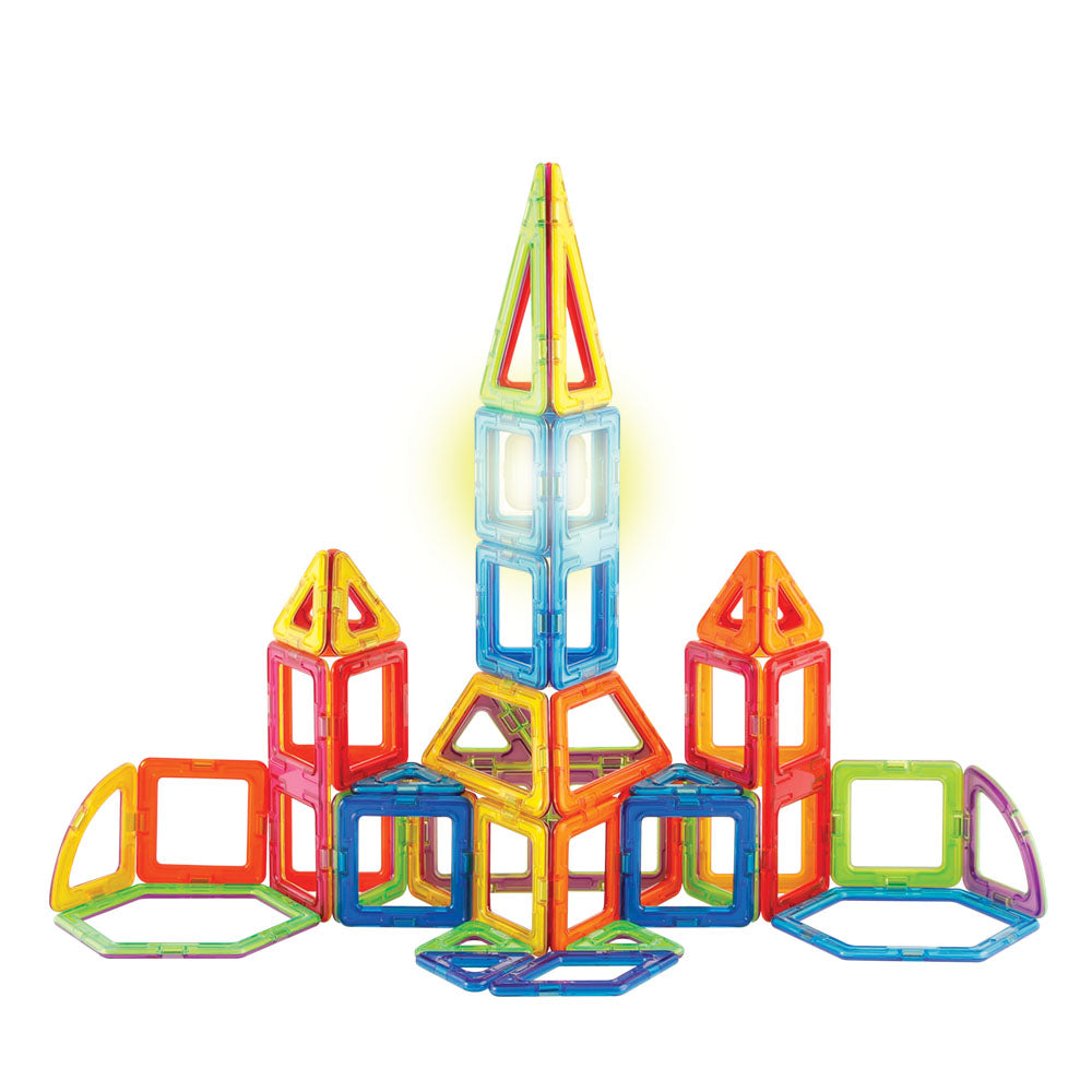 Joc magnetic de constructie Magformers Dynamic Flash Set - Lumini de Blit, 54 piese