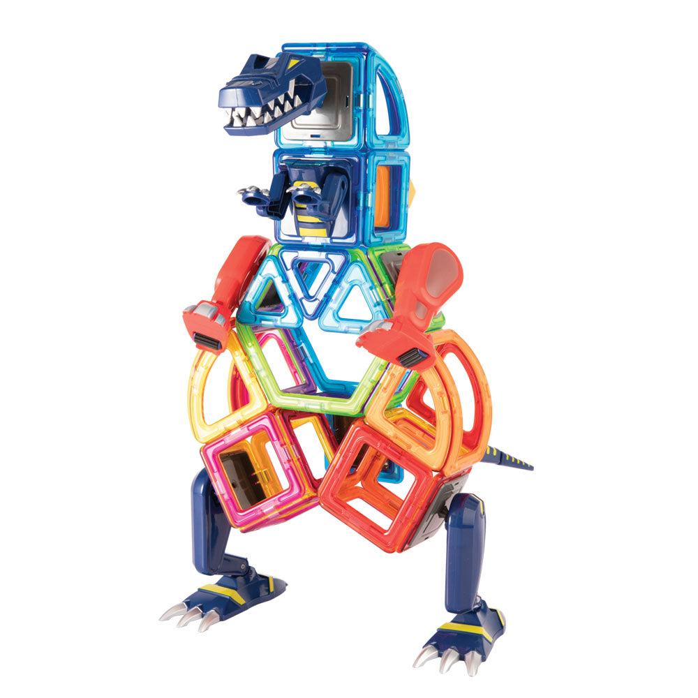 Joc magnetic de constructie Magformers Wonder Creator Set - Dinozauri si Creaturi Minunate, 121 piese