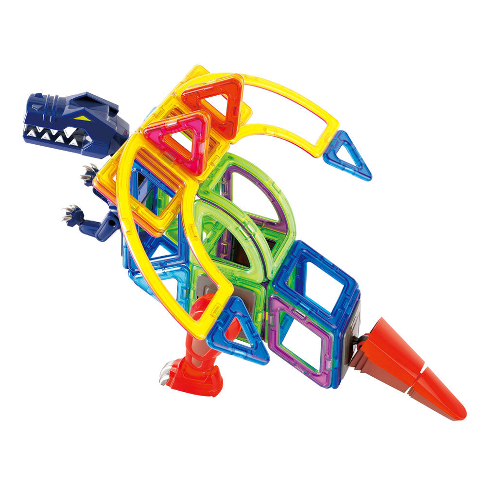 Joc magnetic de constructie Magformers Wonder Creator Set - Dinozauri si Creaturi Minunate, 121 piese