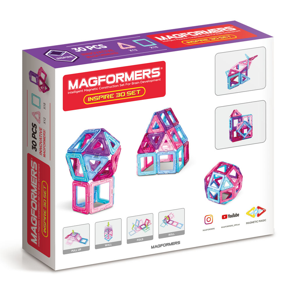 Joc magnetic de constructie Magformers Inspire Set - Inspiratii, 30 piese