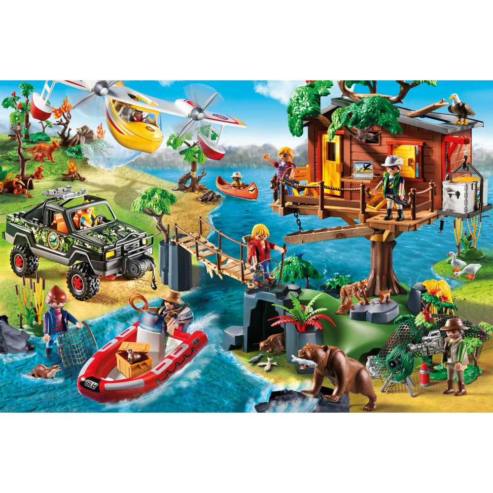 Imagine Puzzle Schmidt: playmobil - Casuta din copac, 150 piese + Cadou: figurina playmobil