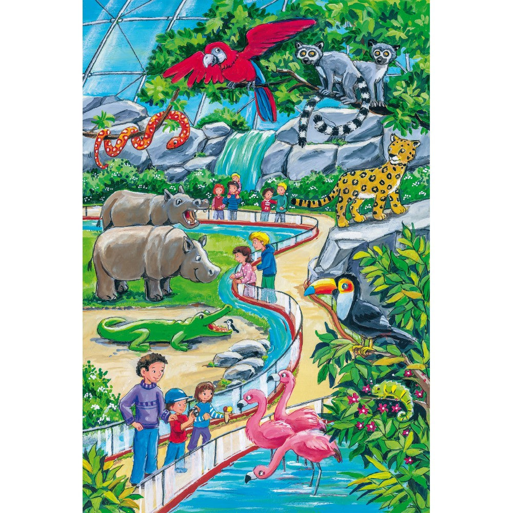 Imagine Puzzle Schmidt: O zi la gradina zoologica, Set de 3 x 24 piese + Cadou: poster