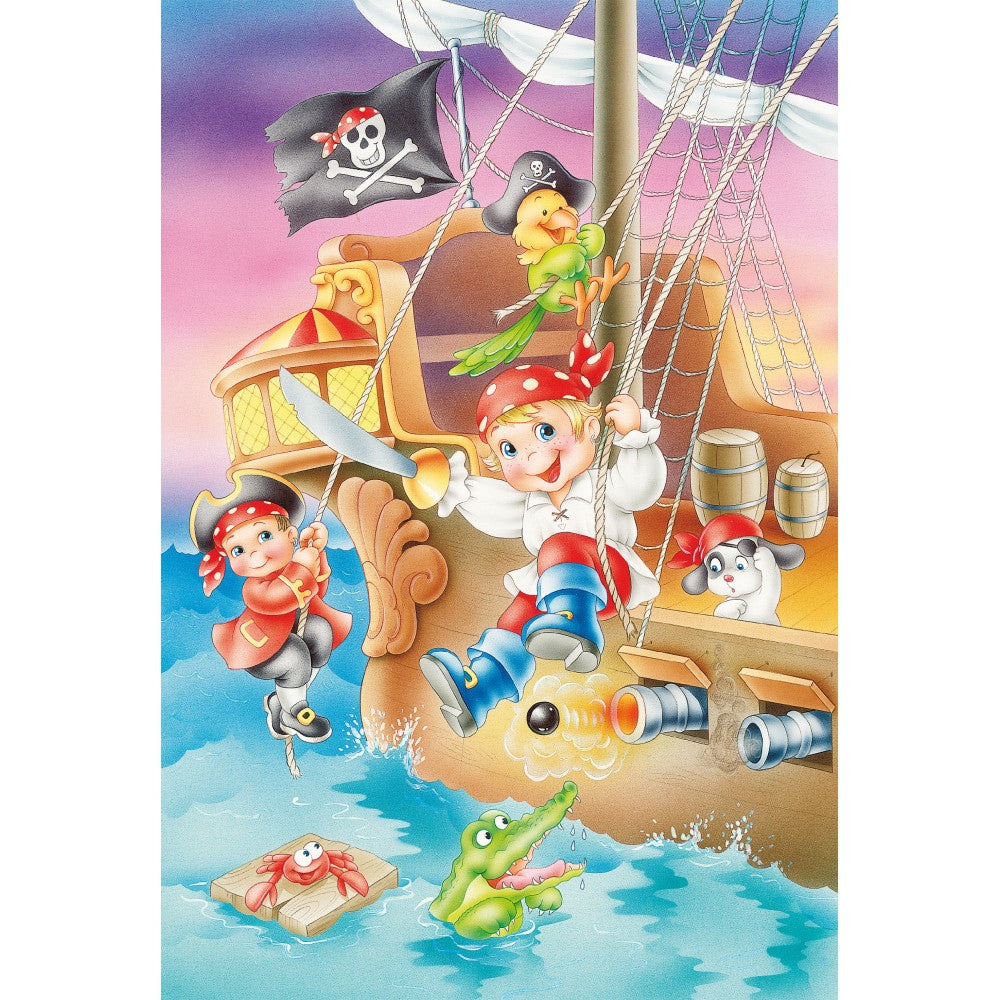 Imagine Puzzle Schmidt: Banda de pirati, Set de 3 x 48 piese + Cadou: poster