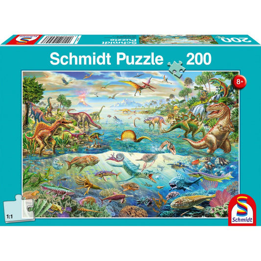 Imagine Puzzle Schmidt: Descopera dinozaurii, 200 piese