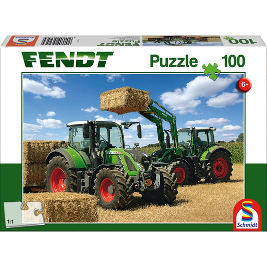 Imagine Puzzle Schmidt: Fendt - Fendt 724 Vario, Fendt 716 Vario Stivuitor Frontal Fendt Cargo, 100 piese