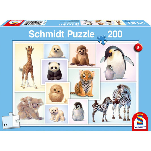 Imagine Puzzle Schmidt: Puii animalelor salbatice, 200 piese