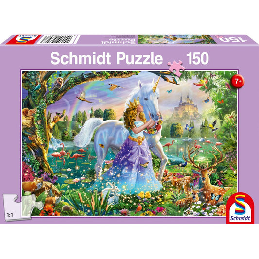 Imagine Puzzle Schmidt: Printesa, unicornul si castelul, 150 piese