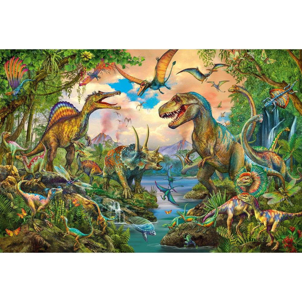 Imagine Puzzle Schmidt: Dinozauri salbatici, 150 piese + Cadou: tatuaje cu dinozauri