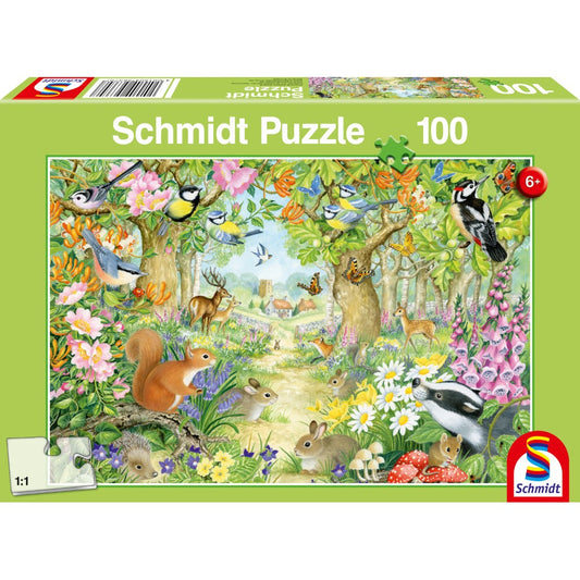 Imagine Puzzle Schmidt: Animale in padure, 100 piese