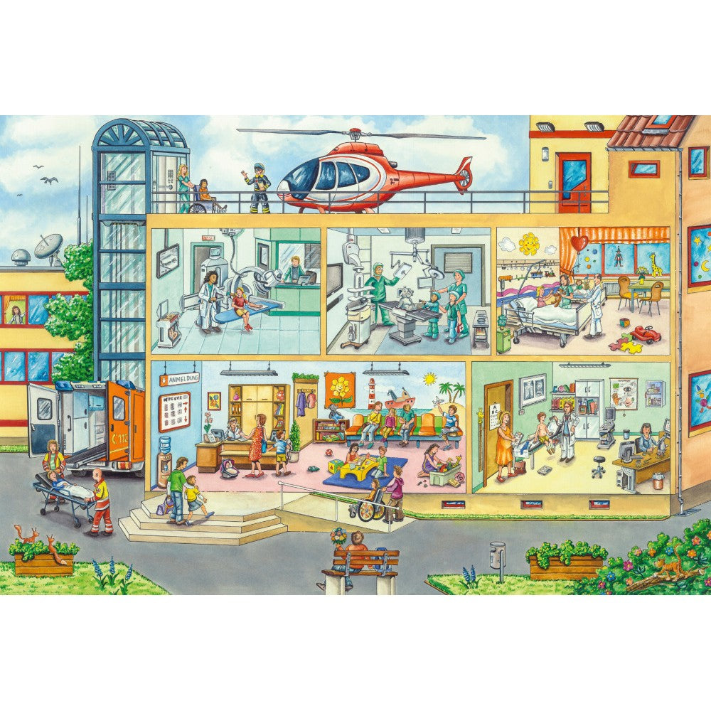 Imagine Puzzle Schmidt: In spitalul pentru copii, 40 piese + Cadou: Stetoscop