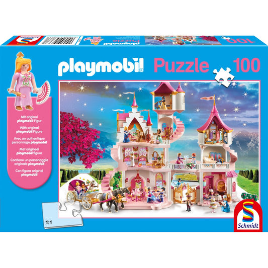 Imagine Puzzle Schmidt: playmobil - Castelul printesei, 100 piese + Cadou: figurina playmobil