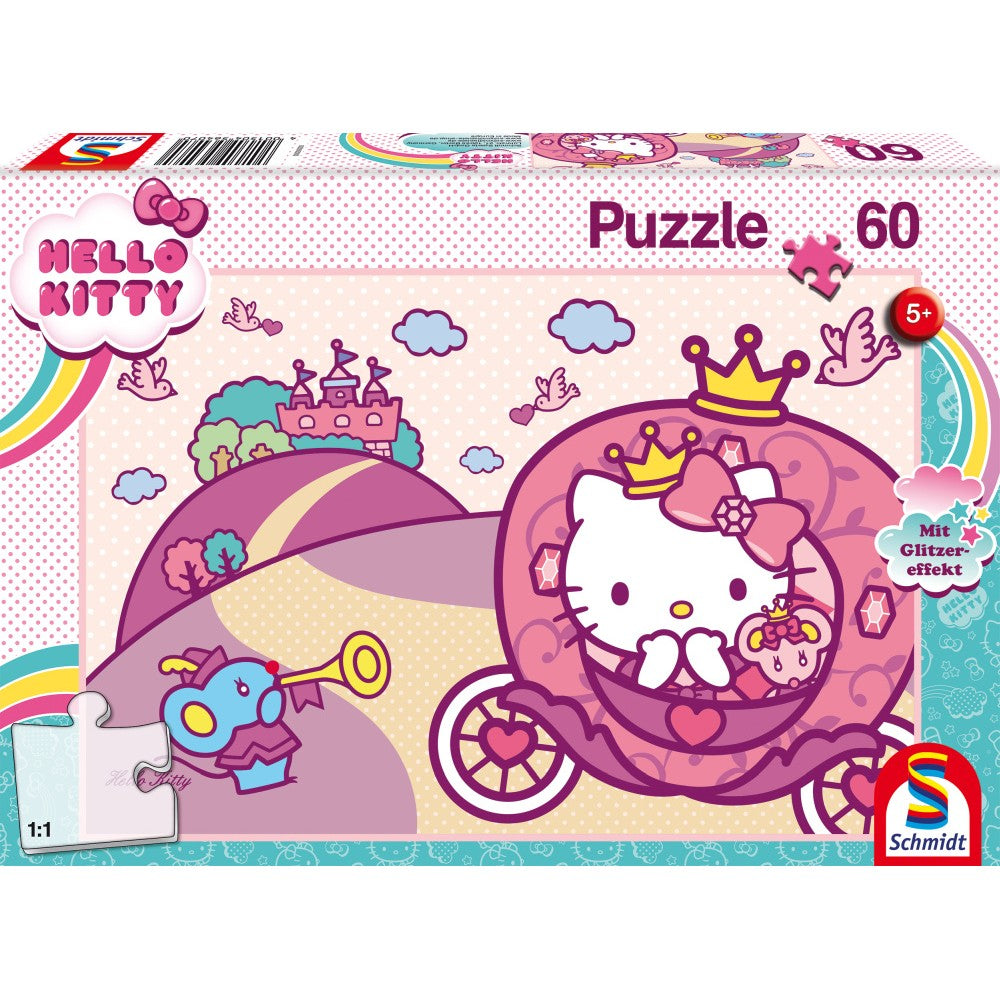 Imagine Puzzle Schmidt: Hello Kitty - Printesa Kitty, 60 piese + Cadou: efecte de sclipici