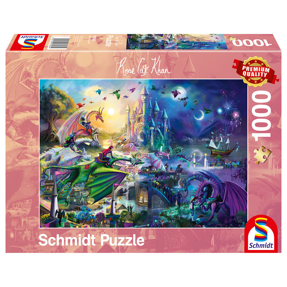 Imagine Puzzle Schmidt: Rose Cat Khan - Competitia nocturna a dragonilor, 1000 piese