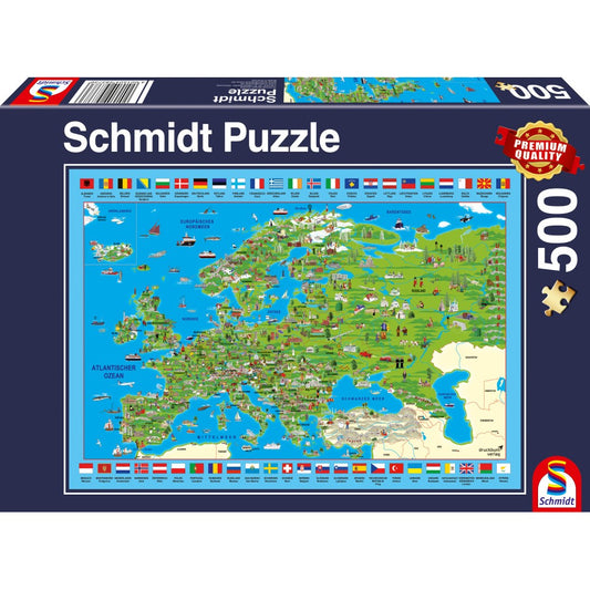 Imagine Puzzle Schmidt: Descopera Europa, 500 piese