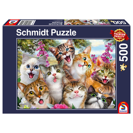 Imagine Puzzle Schmidt: Selfie-uri de pisici, 500 piese