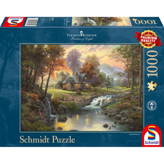 Imagine Puzzle Schmidt: Thomas Kinkade - Cabana la munte, 1000 piese