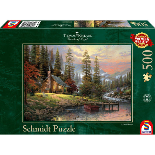 Imagine Puzzle Schmidt: Thomas Kinkade - Recreere la cabana, 500 piese