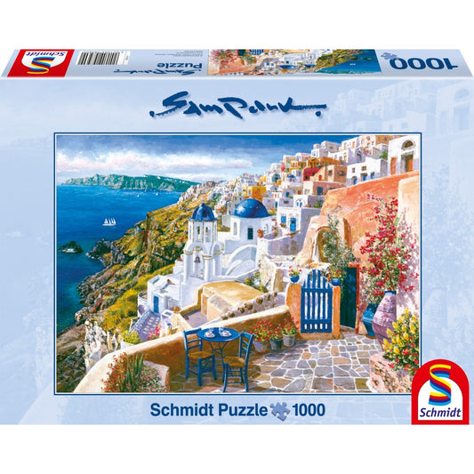 Imagine Puzzle Schmidt: Sam Park - Vedere din Santorini, 1000 piese