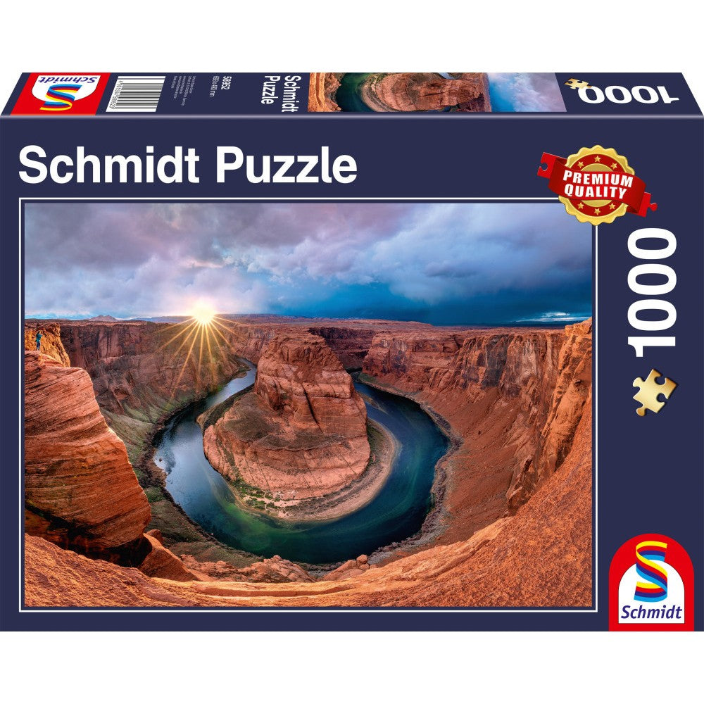 Imagine Puzzle Schmidt: Glen Canyon, Horseshoe Bend pe raul Colorado, 1000 piese