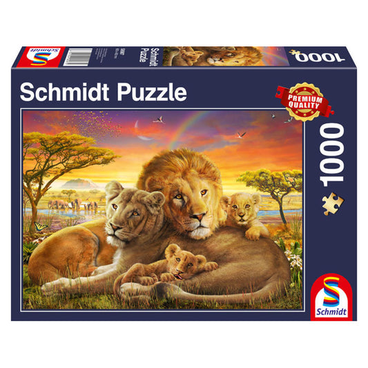 Imagine Puzzle Schmidt: Familie de lei care se imbratiseaza, 1000 piese