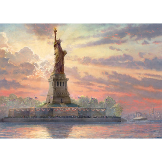 Imagine Puzzle Schmidt: Thomas Kinkade - Glow in the Dark - Statuia Libertatii, Fosforescent, 1000 piese