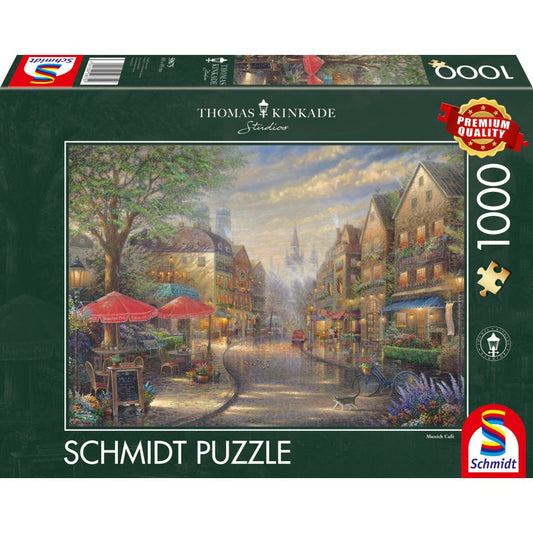 Imagine Puzzle Schmidt: Thomas Kinkade - Cafenea in Munchen, 1000 piese