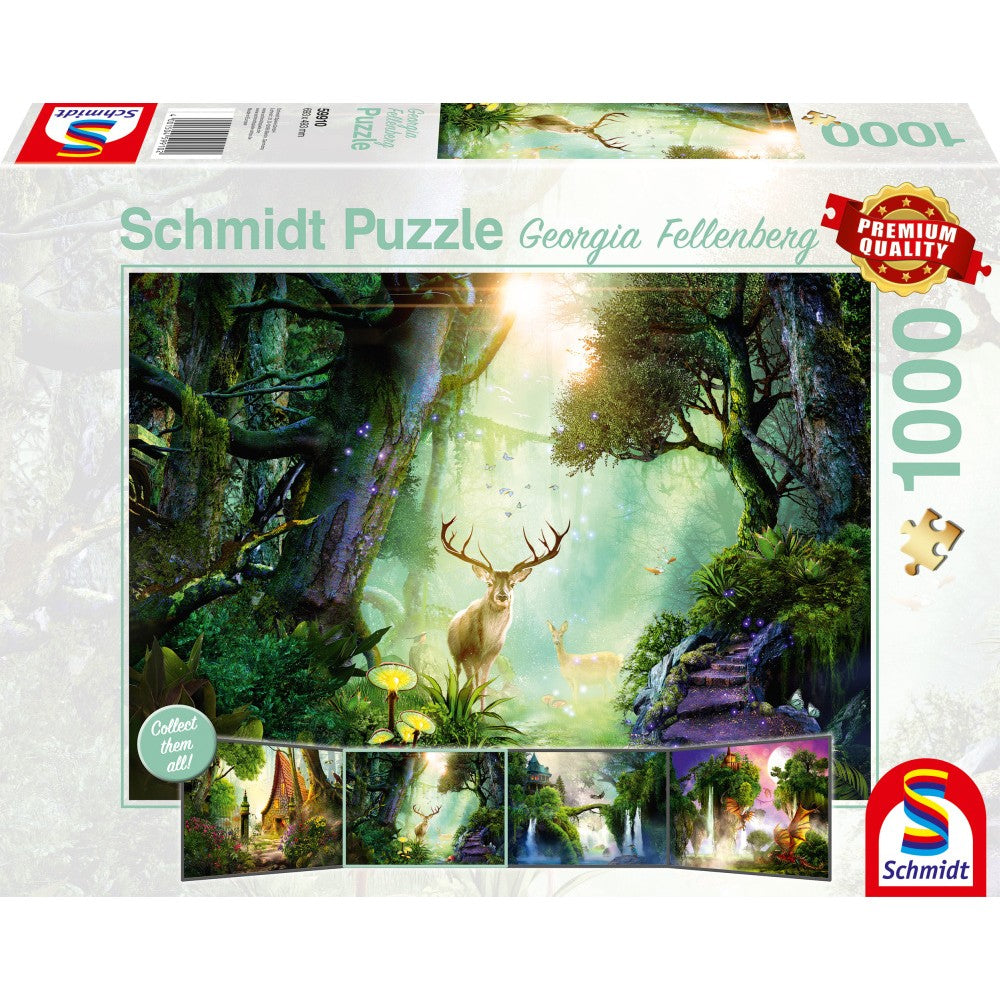 Imagine Puzzle Schmidt: Georgina Fellenberg - Cerbi in padure, 1000 piese