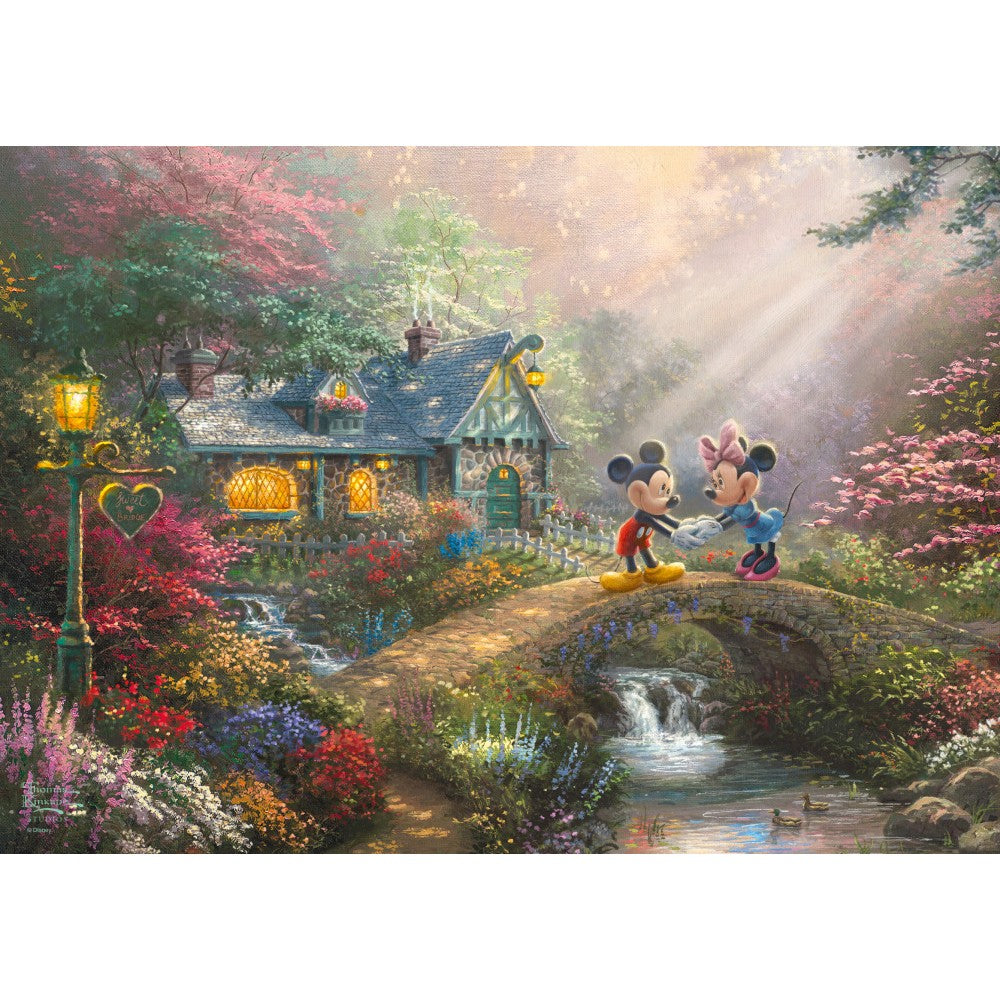 Imagine Puzzle Schmidt: Thomas Kinkade - Disney - Mickey si Minnie, cutie metalica, 500 piese