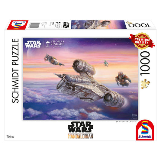 Imagine Puzzle Schmidt: Thomas Kinkade - Disney - Star Wars -Mendalorian - Escorta, 1000 piese