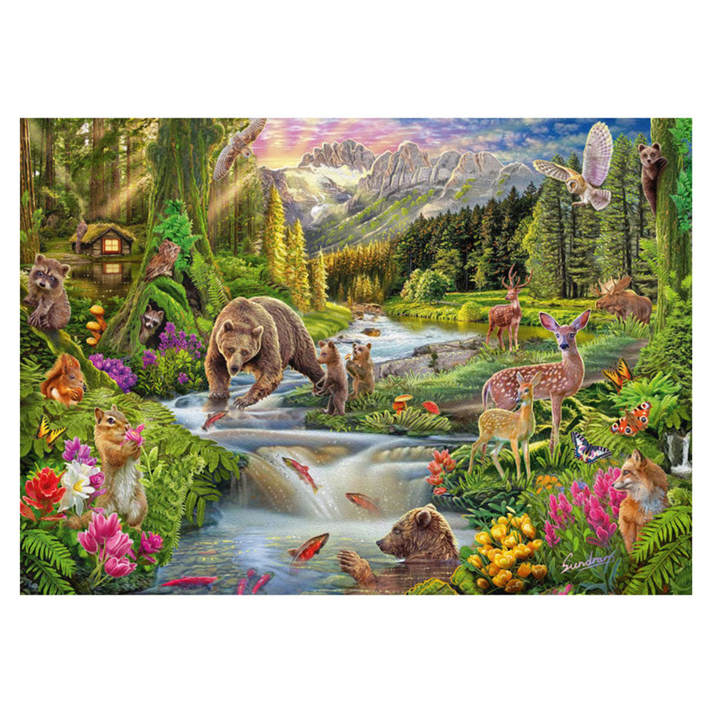 Imagine Puzzle Schmidt: Steve Sundram-Animale din padure, 1000 piese