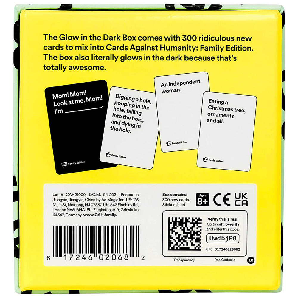 Imagine Cards Against Humanity - Family Edition_Glow in the Dark Box_Extensia 1