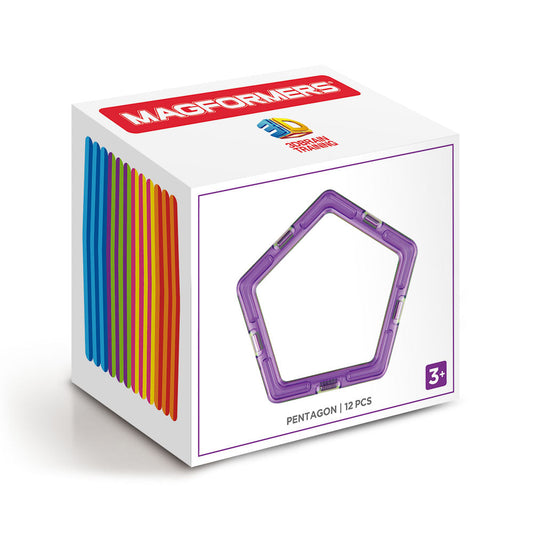 Joc magnetic de constructie Magformers Pentagon Set - 12 piese in forma de pentagon