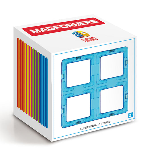 Joc magnetic de constructie Magformers Super Square Set - 12 piese in forma de patrat