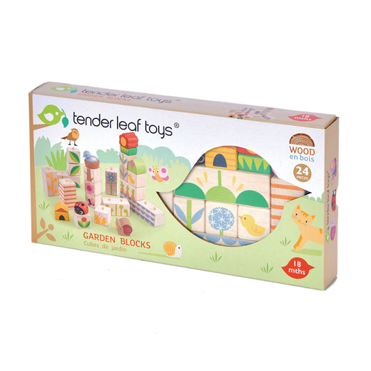 Imagine Cuburi stivuibile cu ilustratii din gradina- Garden Blocks - 24 piese - TL8453