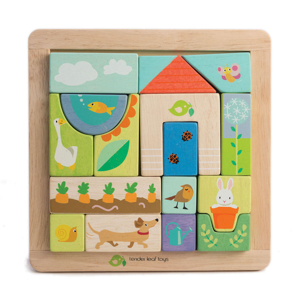 Imagine Puzzle educativ ilustratii din gradina - Garden Patch Puzzle - 17 piese - TL8454