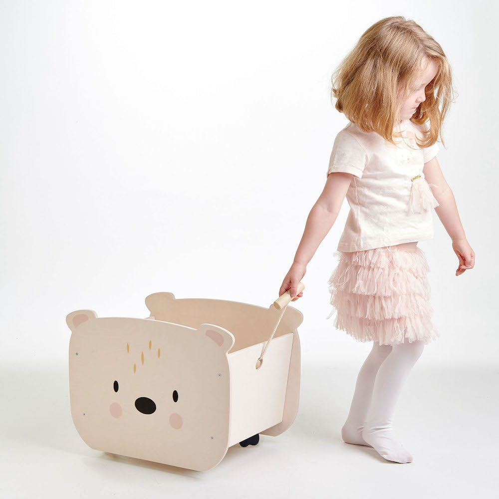 Imagine Cutia ursului (Mobilier pe 4 roti) -Pull Along Bear Cart - TL8816