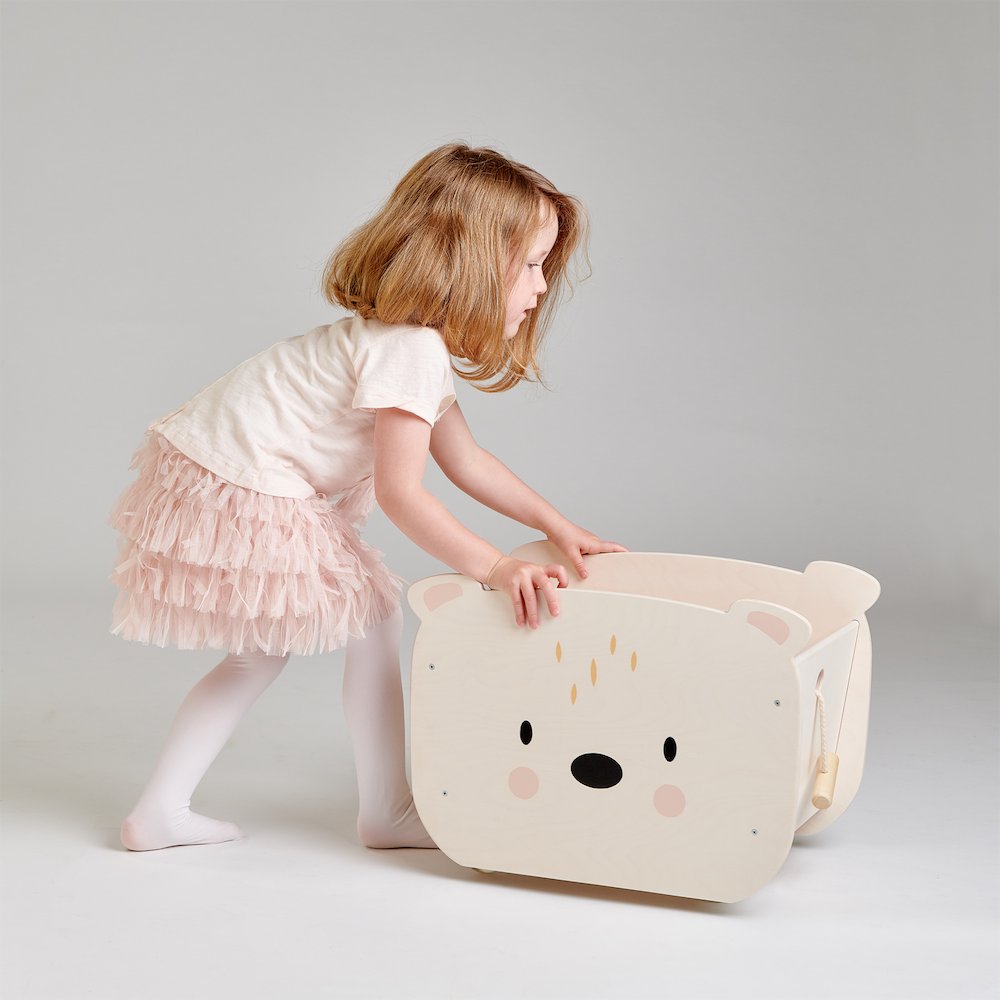 Imagine Cutia ursului (Mobilier pe 4 roti) -Pull Along Bear Cart - TL8816